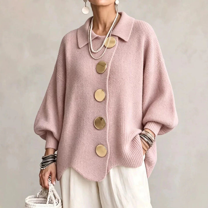 Karina – Cardigan oversize à col et boutons