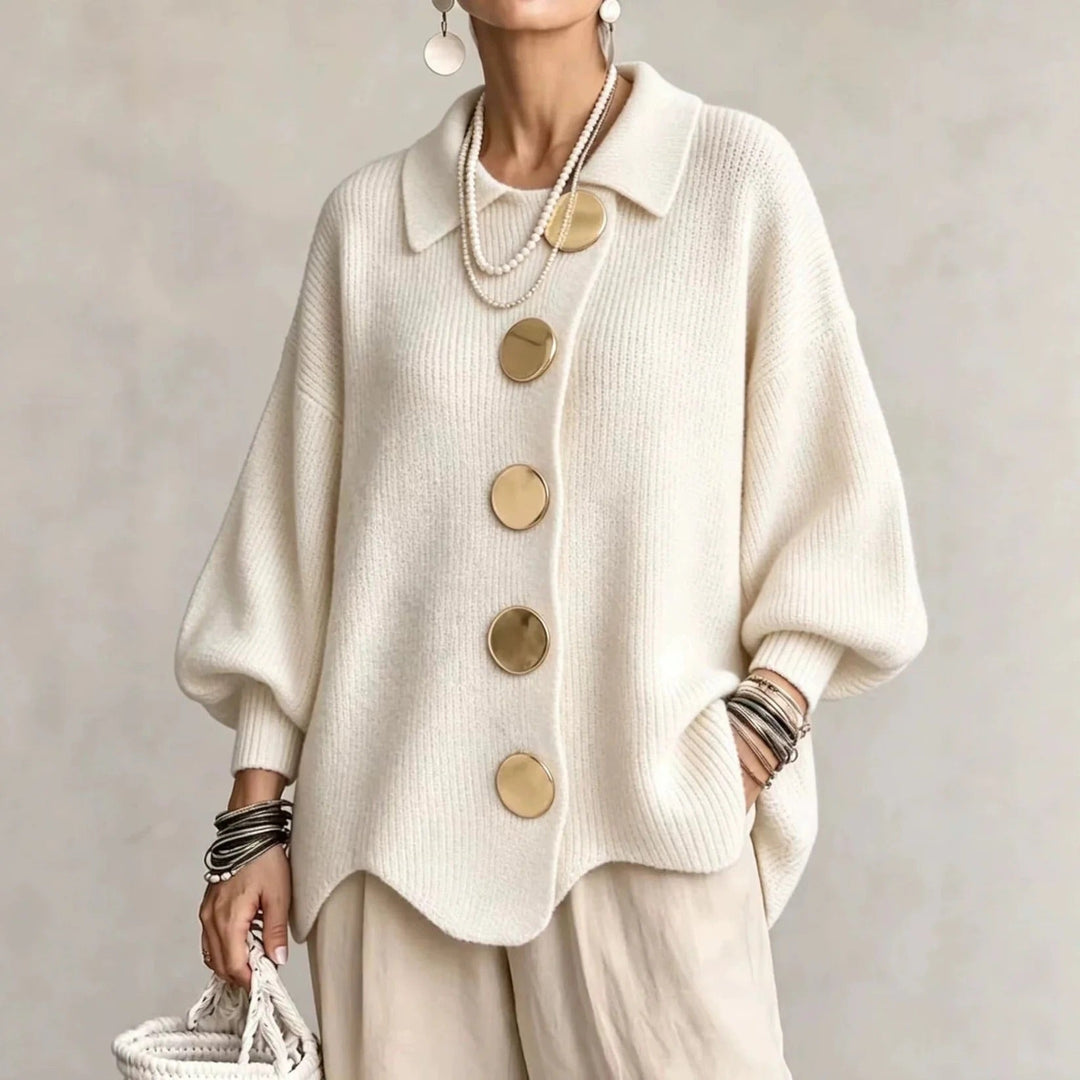Karina – Cardigan oversize à col et boutons