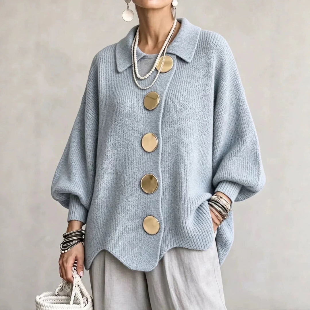 Karina – Cardigan oversize à col et boutons