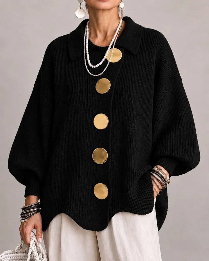 Karina – Cardigan oversize à col et boutons