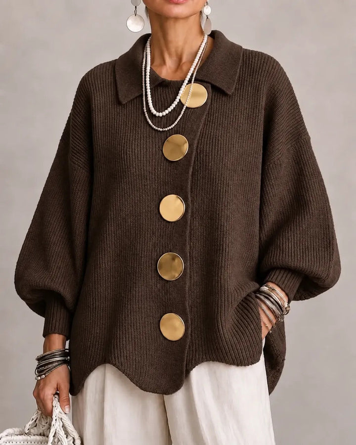 Karina – Cardigan oversize à col et boutons
