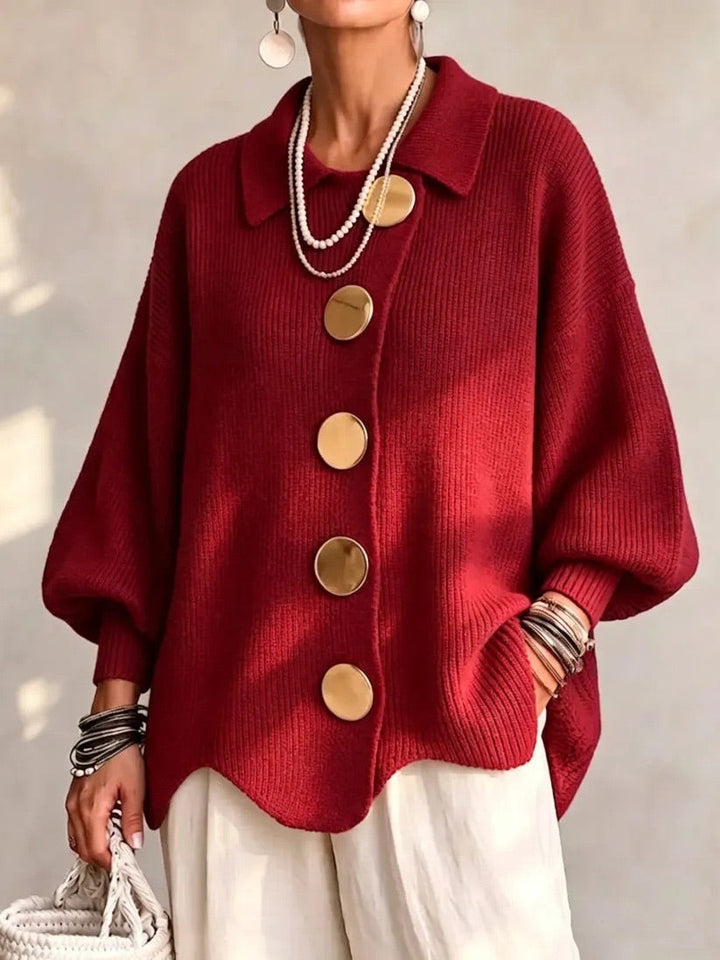 Karina – Cardigan oversize à col et boutons