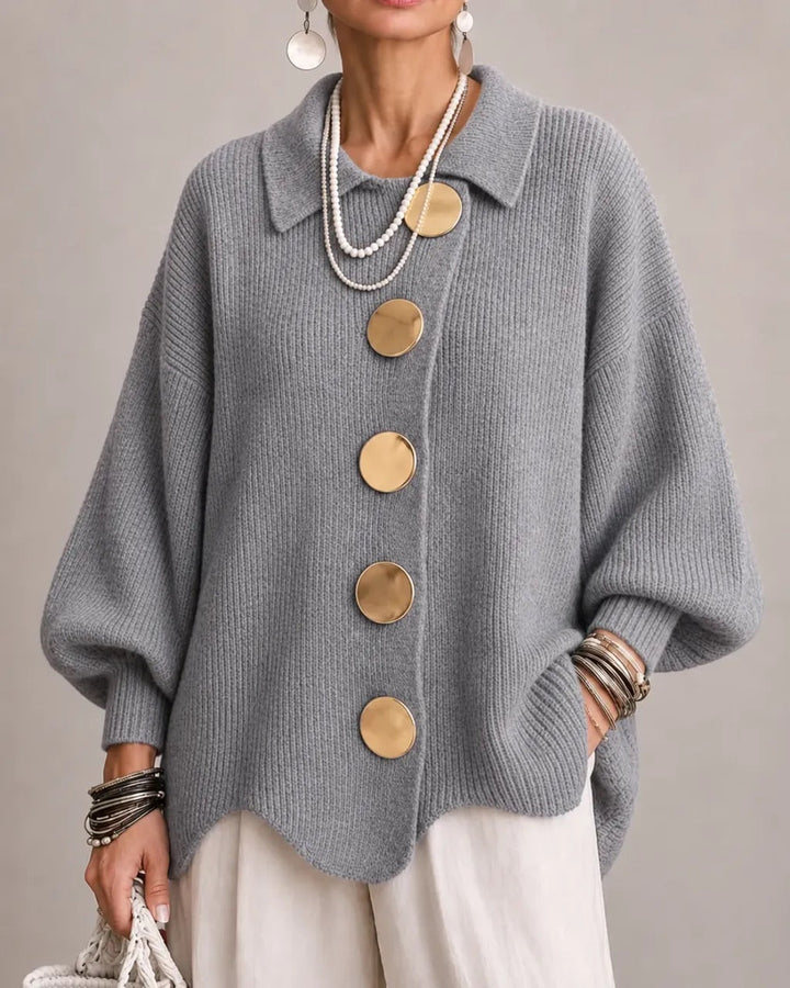 Karina – Cardigan oversize à col et boutons
