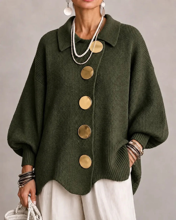 Karina – Cardigan oversize à col et boutons