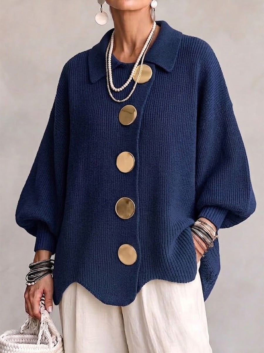 Karina – Cardigan oversize à col et boutons