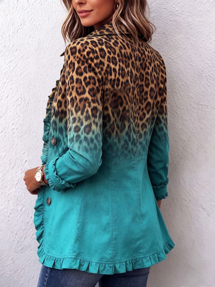 Elspeth | Blazer à volants léopard dégradé