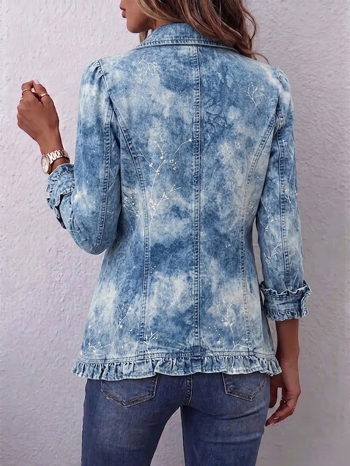 Jemison | Veste bohème à imprimé botanique dégradé et volants