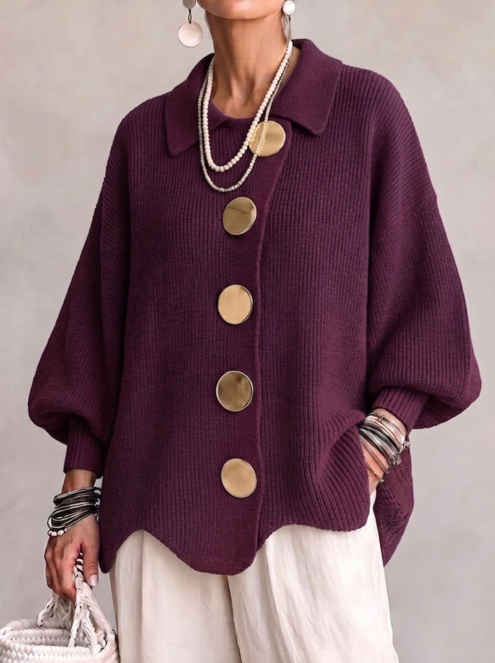 Karina – Cardigan oversize à col et boutons