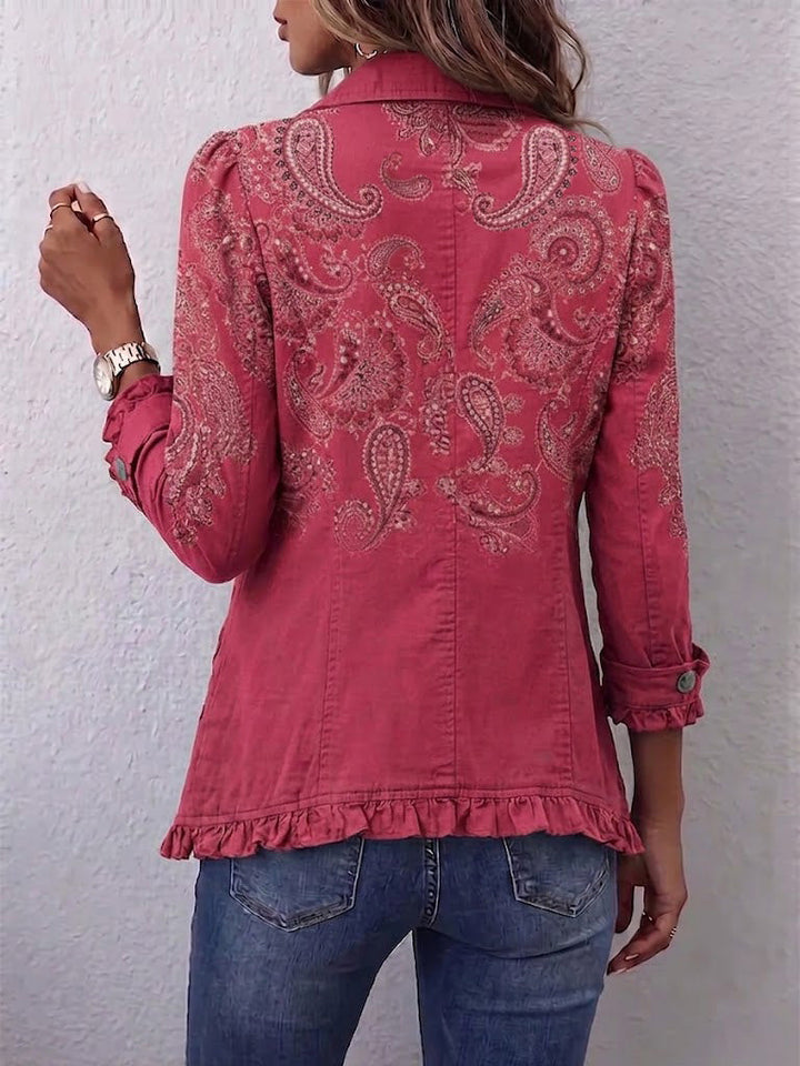 Anouk | Veste vintage à imprimé cachemire et volants