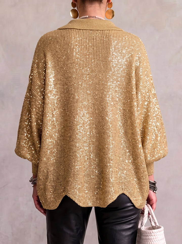 Karina – Cardigan oversize à col et boutons